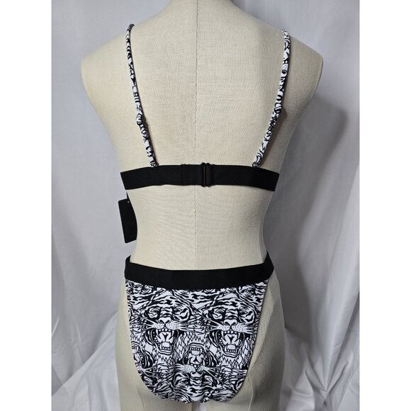 NWT ED HARDY SNOW TIGER WHITE BIKINI SET 2 PIECES SWIMSUIT Size Large - Picture 6 of 16